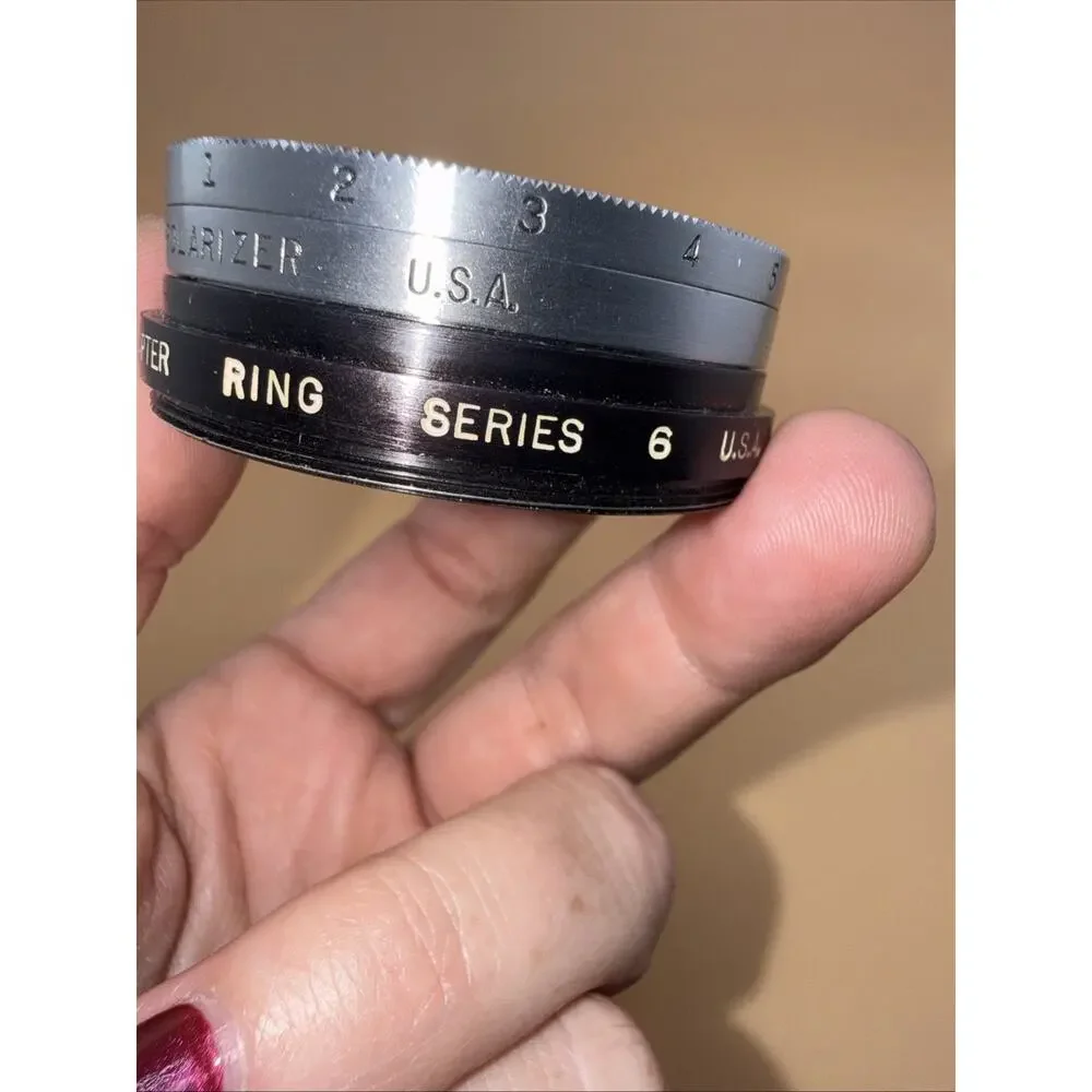 Tiffen Series 6 Polarizing Filter +49mm Adapter Ring (6/604) Vintage USA Made